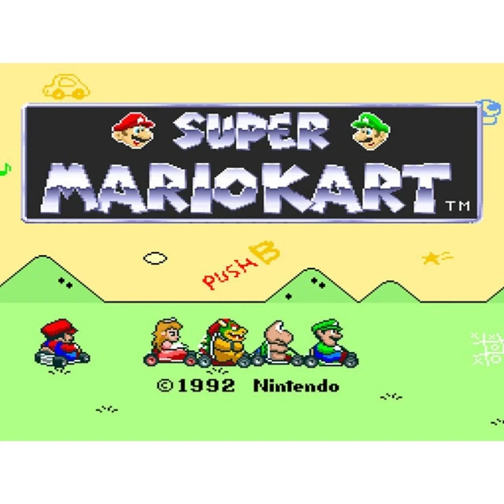 Super Nintendo SNES Mario Kart Console 2 Controllers Authentic Clean And Tested